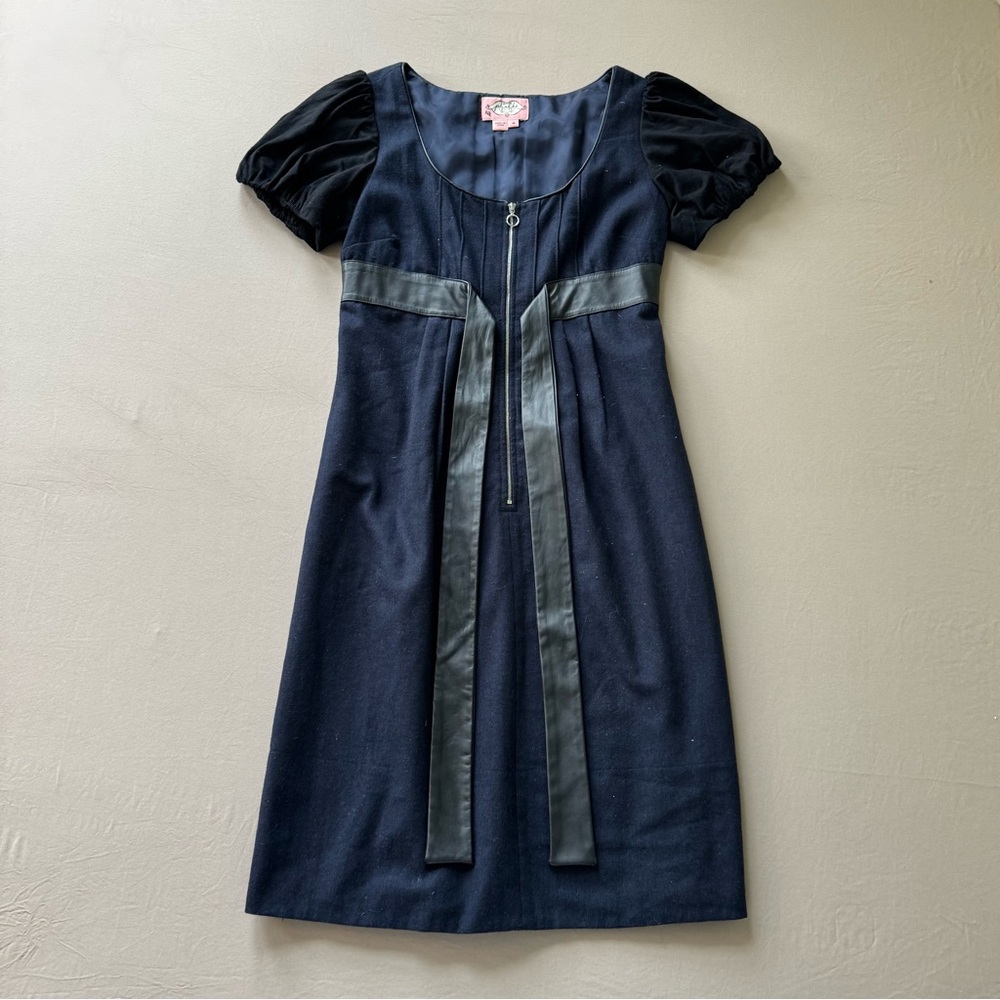 Vintage Pheobe Couture Wool Blend Belted Shift Dress